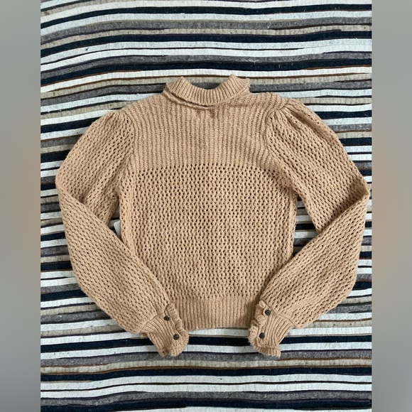 Free People✨Care FP Snowdrift Pullover / Camel Heather - Picture 3 of 6